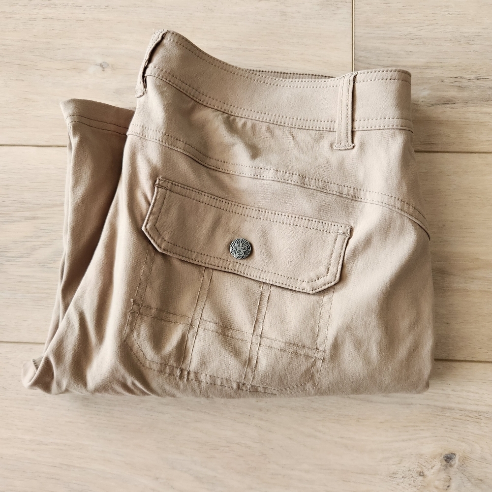 Prana Womens Convertible Outdoor Pants Size 14 Khaki Pockets Hiking